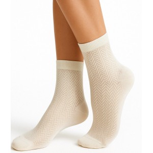 chaussettes en bambou ajouree motif ton sur ton