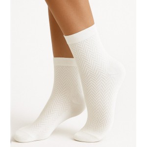 chaussettes en bambou ajouree motif ton sur ton