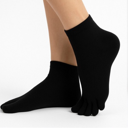 chaussettes doigt 5 doigts en bambou noir