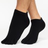 chaussette doigt noir en bambou courte fine anti transpiartion