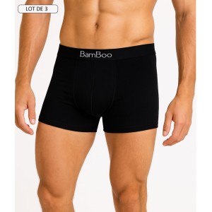 boxer noir en bambou pour homme