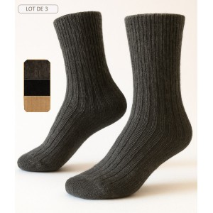 chaussettes 92% laine douce non comprimante