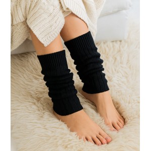 guetre noir en coton et laine jambiere femme