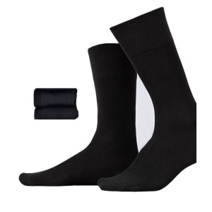 chaussettes bambou noir 2 paires pour homme