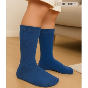 chaussettes enfant adolescent en bambou doux sans couture chaussettes blanches