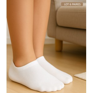 chaussettes courte en bambou pour enfants sans couture chaussettes blanc blanches