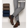 chaussettes fil d'ecosse 100% coton pour homme lot de 4 paires chaussettes marine et marron