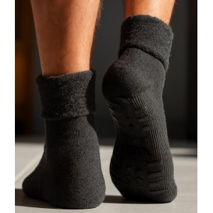 chausson chaussettes en laine alpaga beige gris anthracite chaude douce pour homme