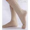 chaussette en merinos et cachemire laine douce chaude ecru beige pour femme