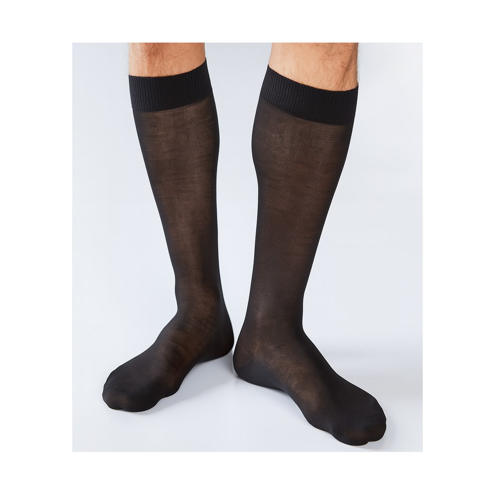 Chaussettes Hautes 100% Soie Naturelle noir