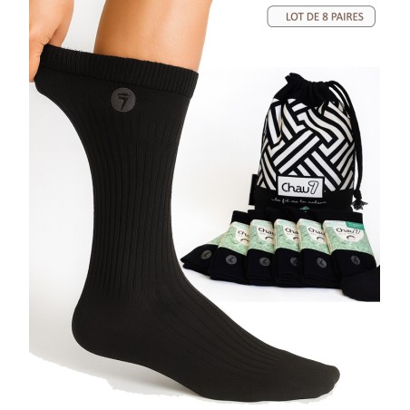 chaussettes en coton bio non comprimante sans elastique pour diabetique socks noir