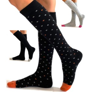 Chaussettes hautes unies en laine angora douce