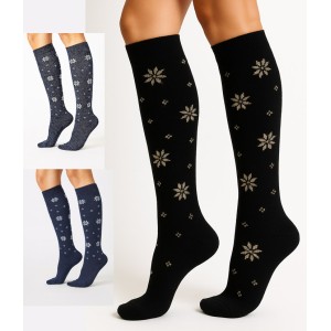 chaussette haute en cachemire fine  douce flocon hiver