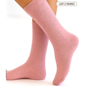 chaussettes cachemire soie unie pour femme couleurs rose pale