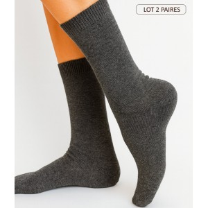 chaussettes cachemire soie unie pour femme couleurs gris fonce anthracite