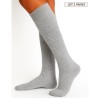 Chaussette haute laine cachemire soie pour femme, chaussettes chaudes douces hiver coloris gris clair