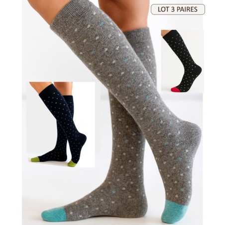 Chaussettes hautes en laine angora