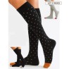 chaussette haute angora  a pois et uni douce chaude haute