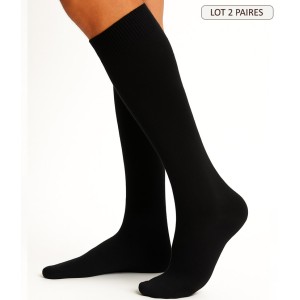 Chaussettes Hautes en cachemire et soie pour Homme mibas en laine bleu marine