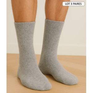 chaussettes cachemire doux chaussettes hiver pour homme coloris gris claire