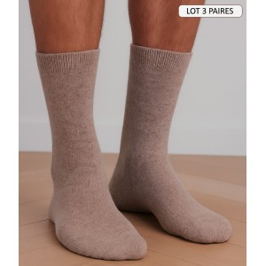 chaussettes cachemire doux chaussettes hiver pour homme coloris bleu marron beige