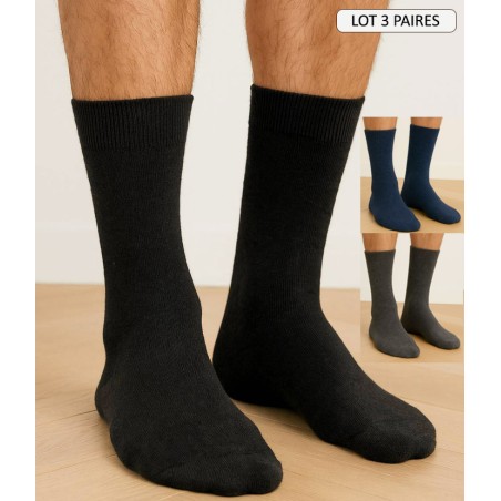 chaussettes cachemire doux chaussettes hiver pour homme coloris foncé