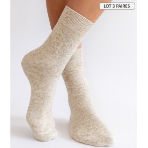 chaussettes en lin naturel et leger chaussette fines et legere ecru beige pour femme