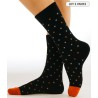 chaussettes a pois en laine douce chaudes laine angora chaude noir et orange