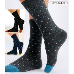 chaussette en laine angora douce chaude a pois pour femme chaussette hiver automne pied froid