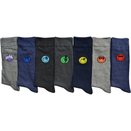 7 paires Chaussettes Homme Smiley