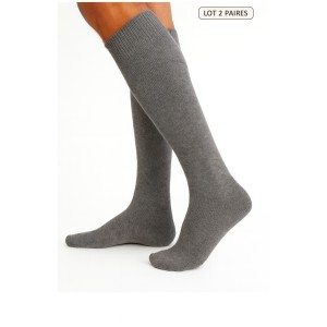 Chaussettes Hautes en cachemire et soie pour Homme mibas en laine bleu marine