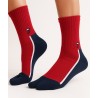 chaussette- sport 2 doigt tabi coton bio et bambou bleu et rouge blanc chaussette- sport 2 doigt tabi coton bio et bambou bleu et rouge blanc