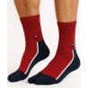 chaussette- sport homme 2 doigt tabi coton bio et bambou bleu et rouge blanc