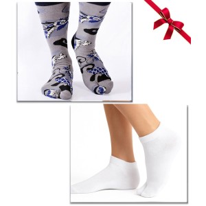 coffret chaussettes coton bio japonaise tabi dragon blanc