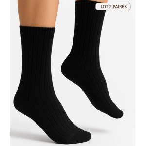 chaussette fine en alpaga coloris  noir