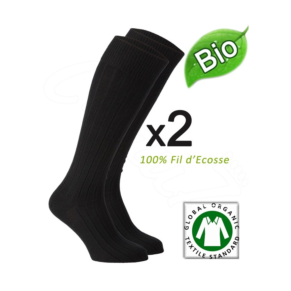 Chaussettes mi bas pour homme en coton bio 100 Fil d ecosse